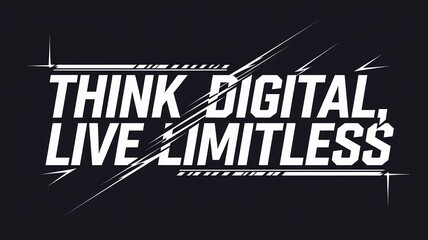 Aufkleber - Digital empowerment in the modern age urban environment graphic design minimalist aesthetic black background