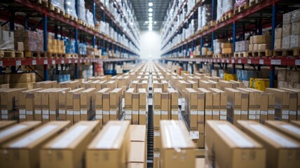 Aufkleber - Efficient warehouse operations boosting outbound logistics in a modern distribution center environment