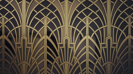 Aufkleber - Art deco inspired abstract design interior space wall art elegant environment close-up view creativity concept