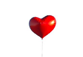 Wall Mural - Red heart-shaped ballon with blue sky