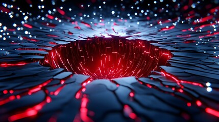 Poster - Quantum error correction at work, vibrant colors and intricate patterns illustrating complex algorithms in a futuristic setting