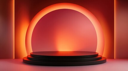 Poster - Abstract stage background featuring geometric patterns and subtle lighting gradients, designed for creative showcases, isolated on white.