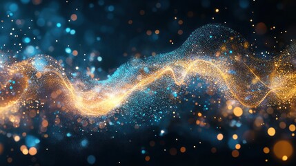 Fototapete - Artistic abstract communication technology design featuring creative and fluid visuals.