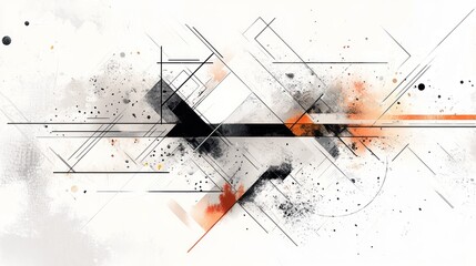 Poster - Artistic white abstract design with subtle geometric details and clean aesthetics.