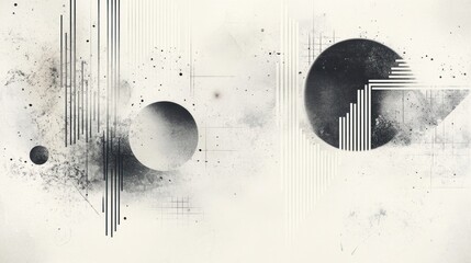 Poster - Artistic white abstract design with subtle geometric details and clean aesthetics.