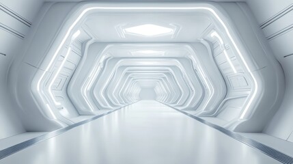 Poster - Futuristic white background with sleek layers and subtle depth.