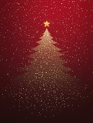 Canvas Print - Christmas tree with red background