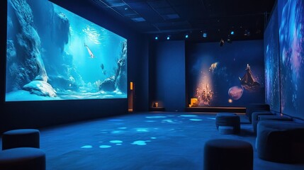 Poster - Immersive storytelling setups in event spaces, blending visuals and narrative for engagement.