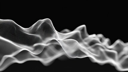 Poster - Interactive abstract particle mesh for digital platforms, blending innovative design with interactivity.