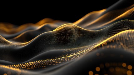 Poster - Interactive abstract particle mesh for digital platforms, blending innovative design with interactivity.