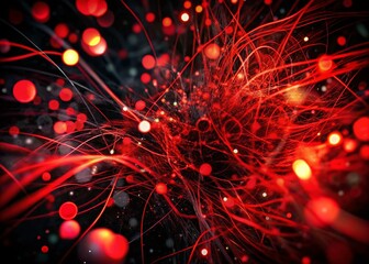 Aufkleber - A Chaotic Fusion of Black and Red: Abstract Image Capturing Confusion Through Striking Red Streaks and Lines Against a Dark Backdrop, Evoking Feelings of Turmoil and Disarray