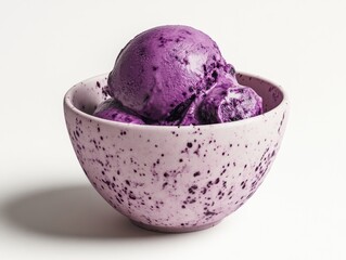 Wall Mural - Purple ice cream on white surface