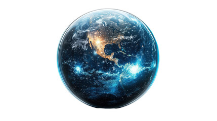 Wall Mural - A globe of the earth with a blue and orange color scheme Transparent Background