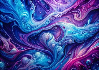 Aufkleber - An Abstract Blend of Blue and Purple Hues Creating a Marbled Effect with Intricate Swirls and Fluid Motion in a High-Resolution Image Perfect for Artistic Projects