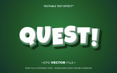 Poster - Quest 3d text effect editable vector