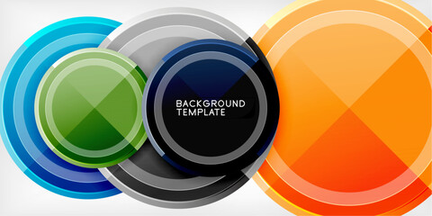 Fototapete - Minimal geometric abstract background. Circle triangle design