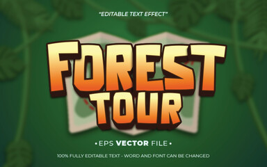Poster - Forest Tour 3d text effect editable vector