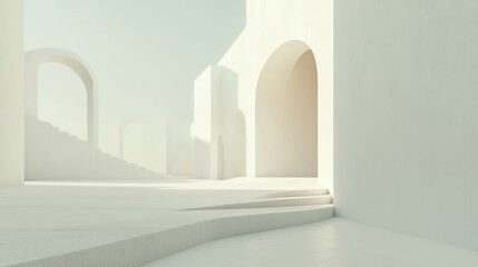 Poster - Minimalist abstract white design with smooth, contemporary textures.
