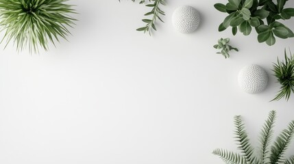 Poster - Modern white background with geometric shapes and clean aesthetics.