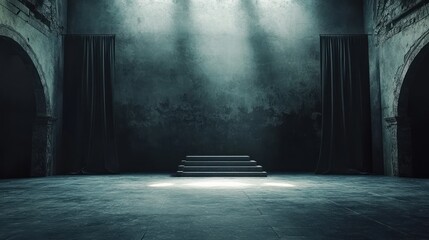 Aufkleber - Poetic minimalist stage background tailored for niche performances and intimate settings.