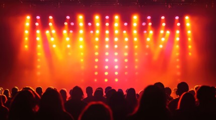 Poster - Dynamic concert stage backdrop with bold LED visuals and vibrant lighting effects,