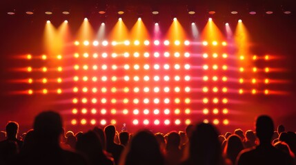 Poster - Dynamic concert stage backdrop with bold LED visuals and vibrant lighting effects,