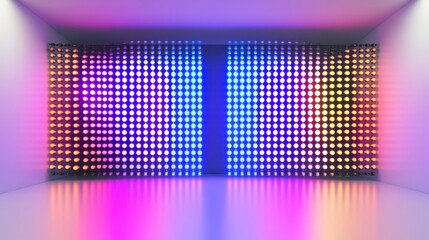 Poster - Dynamic concert stage backdrop with bold LED visuals and vibrant lighting effects,