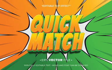 Poster - Quick Match 3d text effect editable vector