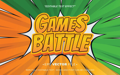 Poster - Games Battle 3d text effect editable vector