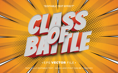 Poster - Class Of Battle 3d text effect editable vector