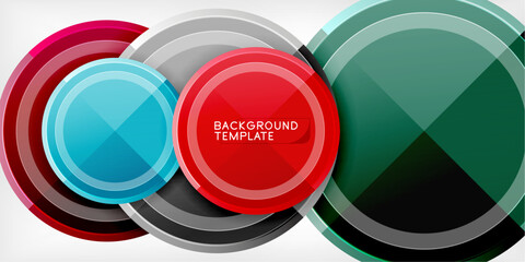 Fototapete - Minimal geometric abstract background. Circle triangle design