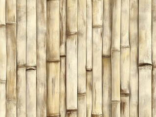 Sticker - Rustic Bamboo Wall Texture: Natural, Organic, and Textured Background