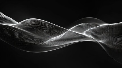 Poster - Surreal particle flow integrated into a futuristic mesh design for conceptual projects.