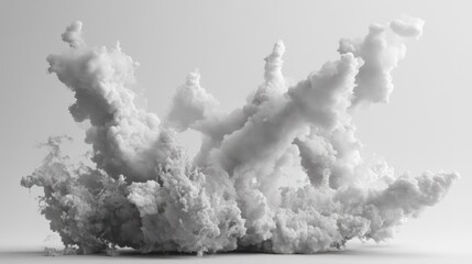 Poster - Symbolic smoke clouds in abstract forms, crafted for high-end conceptual art projects.