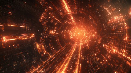 Poster - Technology particles and mesh in a dynamic, flowing composition for innovative visuals.