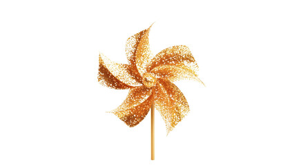Poster - Golden 2025 pinwheel with sparkling effect, centered, isolated on white background