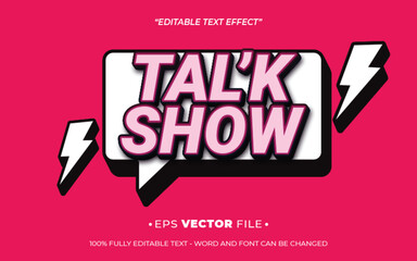 Poster - Tal'k Show 3d text effect editable vector