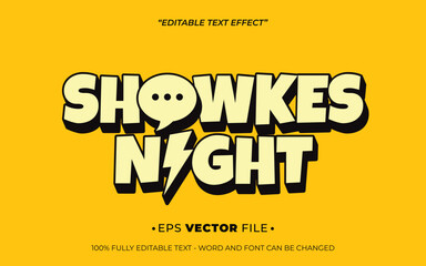 Poster - Showkes Night 3d text effect editable vector