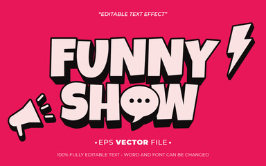 Poster - Funny Show 3d text effect editable vector