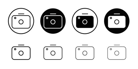Poster - Camera icon Outline vector for web ui