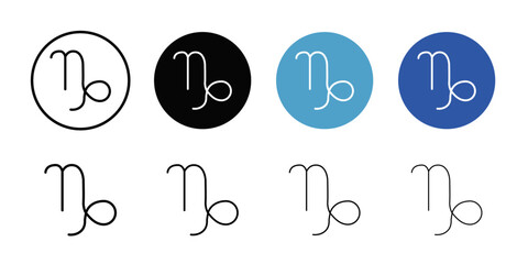 Poster - Capricorn zodiac sign icon Outline vector for web ui