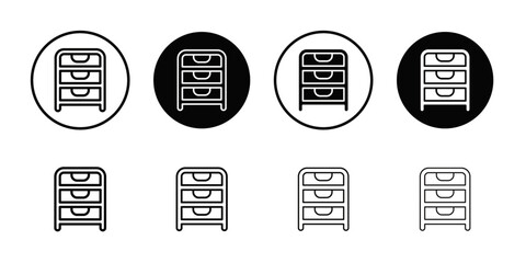 Poster - Chest of drawers icon Outline vector for web ui
