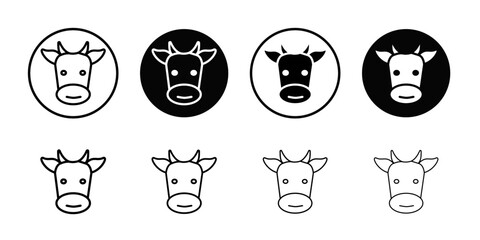 Poster - cow head icon Outline vector for web ui