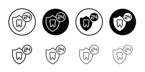 Poster - Dental Protection for 24 Hours icon Outline vector for web ui