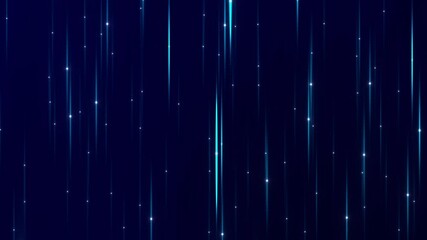 Poster - Blue abstract futuristic sparkling light ray animation, dark background