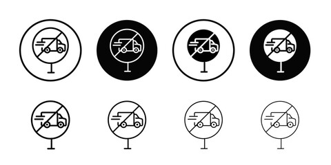 Poster - forbidden fast truck icon Outline vector for web ui