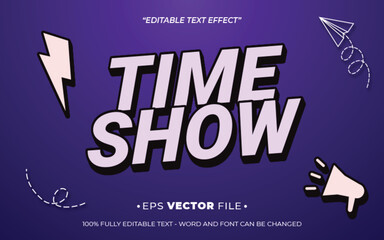 Poster - Time Show 3d text effect editable vector