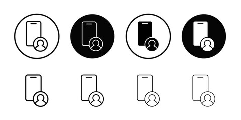 Aufkleber - Mobile user icon Outline vector for web ui