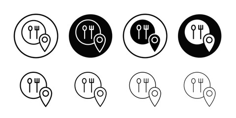 Poster - Restaurant location pin icon Outline vector for web ui