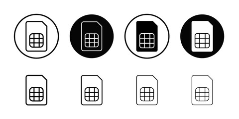 Poster - sim card icon Outline vector for web ui